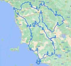 Bike route map for RideZone.it cycling tours.